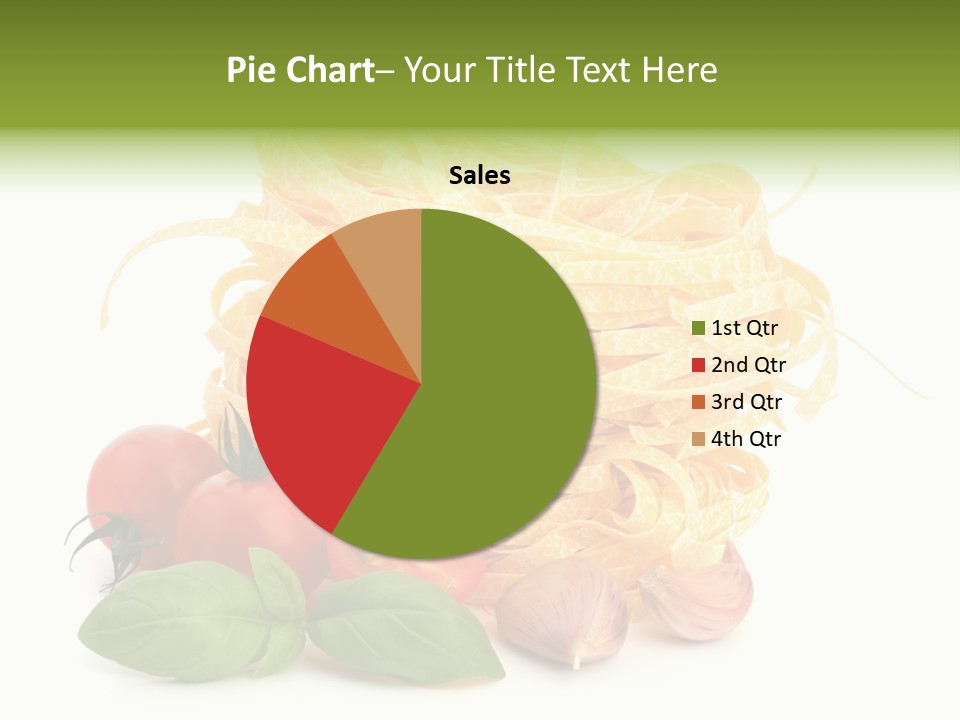 A Pile Of Pasta With Tomatoes And Basil PowerPoint Template