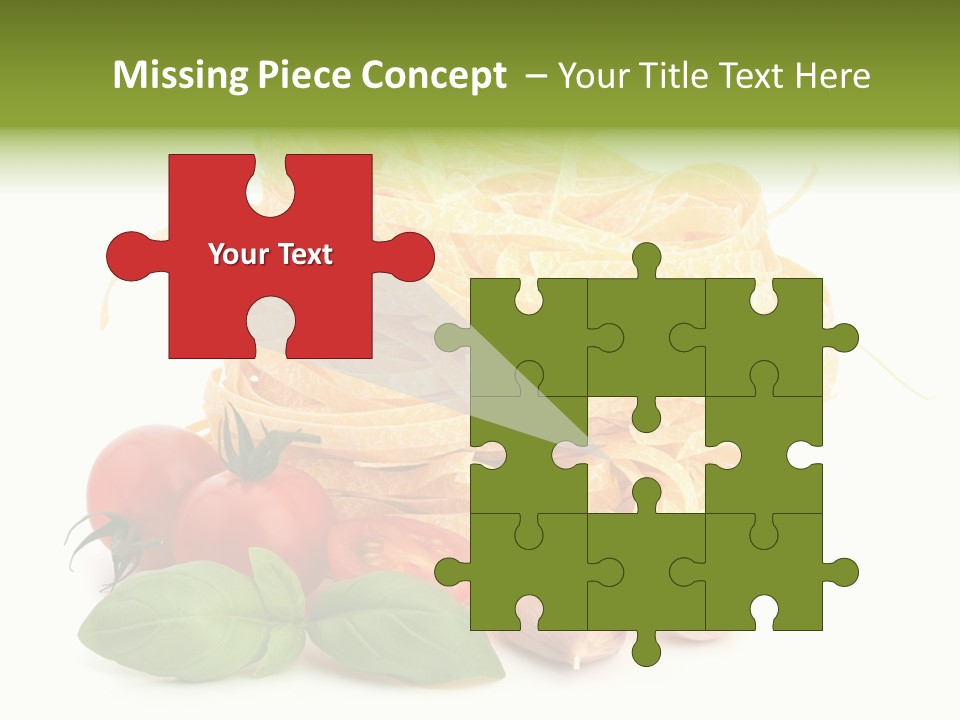 A Pile Of Pasta With Tomatoes And Basil PowerPoint Template