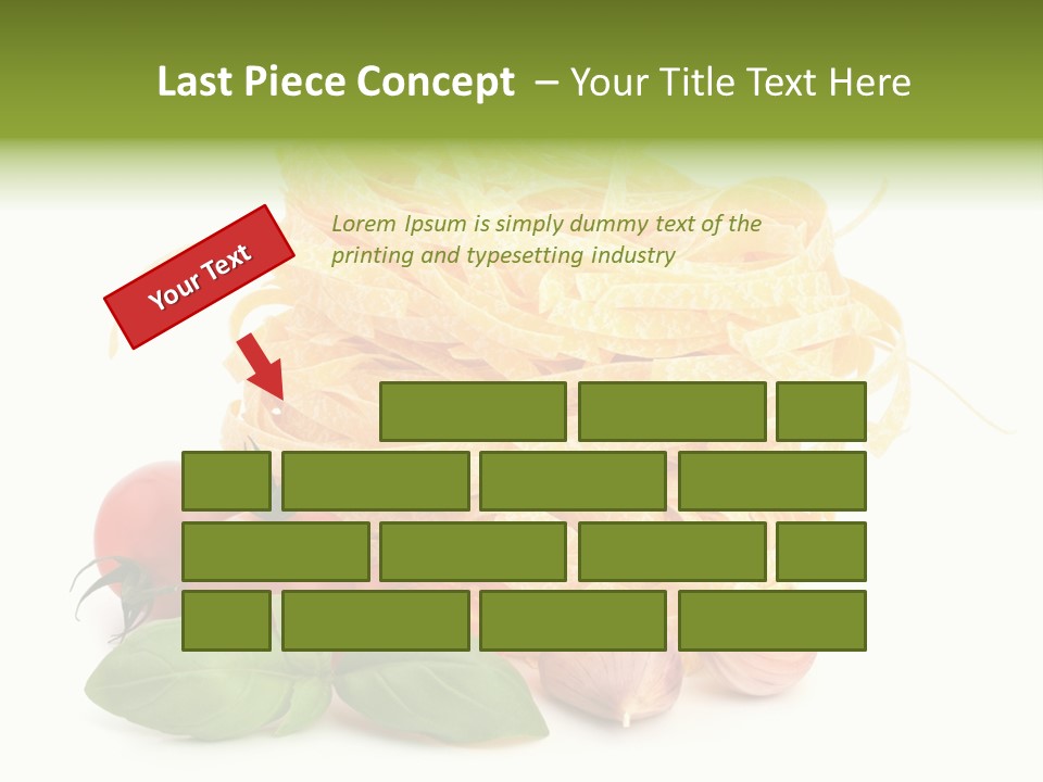 A Pile Of Pasta With Tomatoes And Basil PowerPoint Template