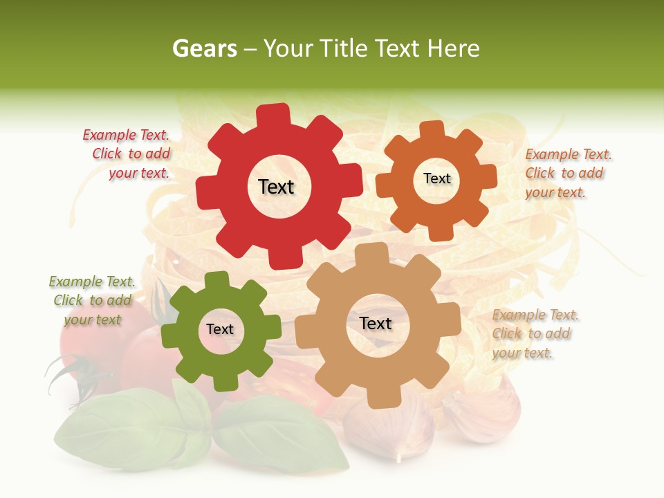 A Pile Of Pasta With Tomatoes And Basil PowerPoint Template