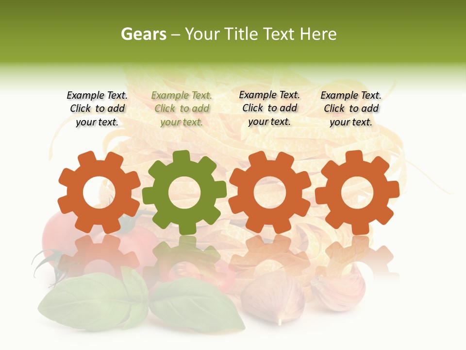 A Pile Of Pasta With Tomatoes And Basil PowerPoint Template