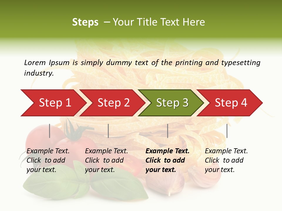 A Pile Of Pasta With Tomatoes And Basil PowerPoint Template