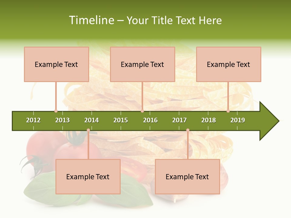 A Pile Of Pasta With Tomatoes And Basil PowerPoint Template