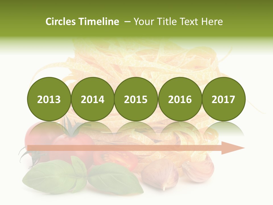 A Pile Of Pasta With Tomatoes And Basil PowerPoint Template