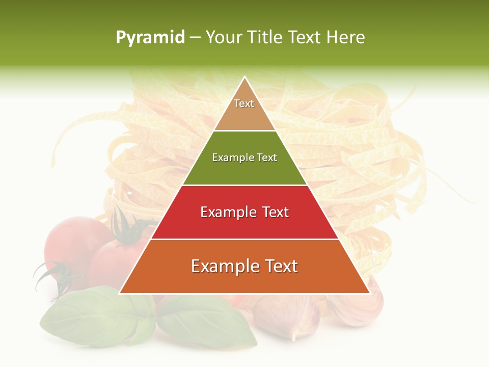 A Pile Of Pasta With Tomatoes And Basil PowerPoint Template