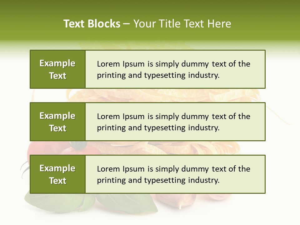 A Pile Of Pasta With Tomatoes And Basil PowerPoint Template