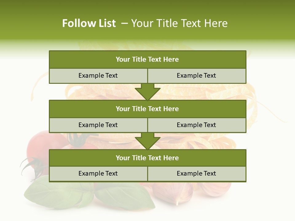 A Pile Of Pasta With Tomatoes And Basil PowerPoint Template