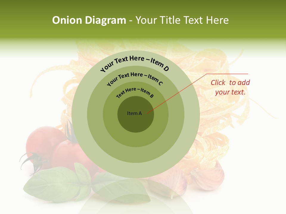 A Pile Of Pasta With Tomatoes And Basil PowerPoint Template