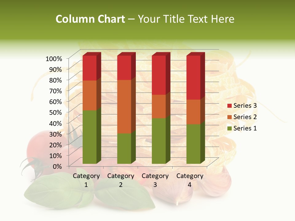 A Pile Of Pasta With Tomatoes And Basil PowerPoint Template