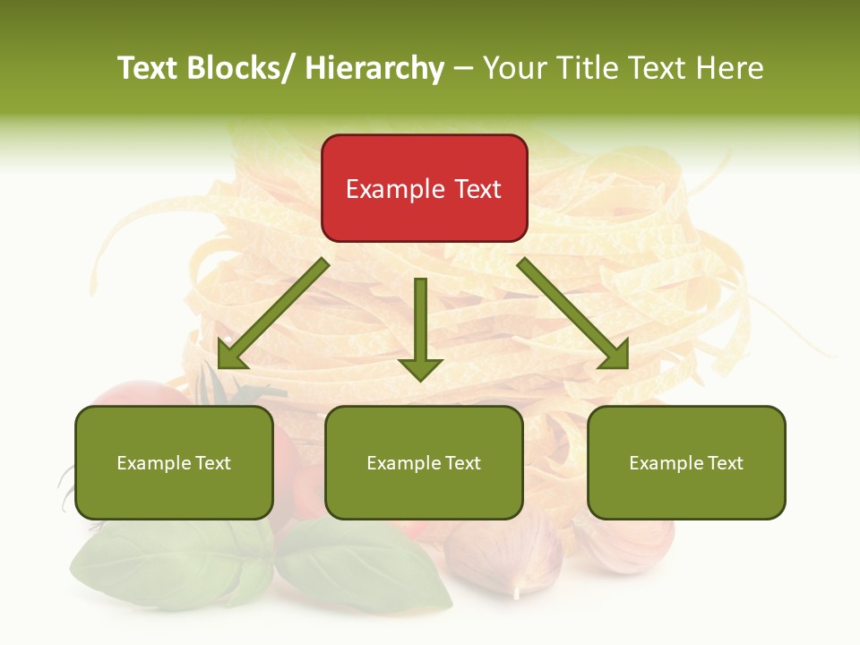 A Pile Of Pasta With Tomatoes And Basil PowerPoint Template