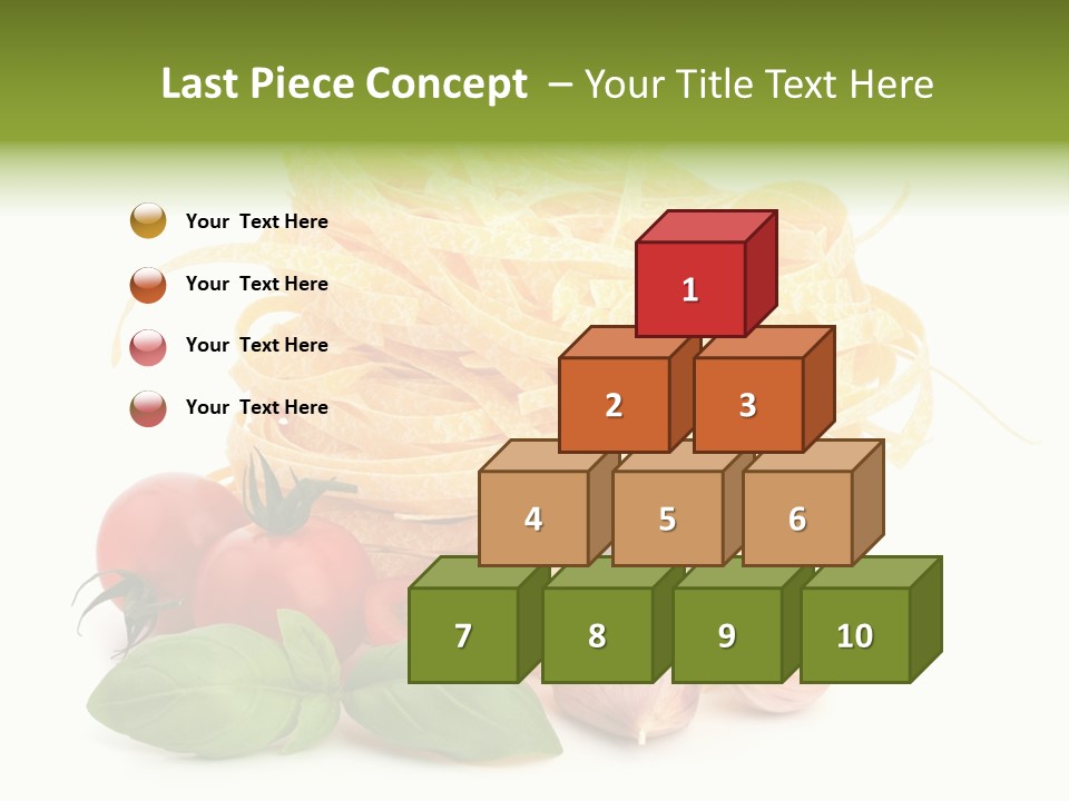 A Pile Of Pasta With Tomatoes And Basil PowerPoint Template