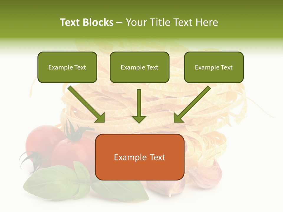 A Pile Of Pasta With Tomatoes And Basil PowerPoint Template