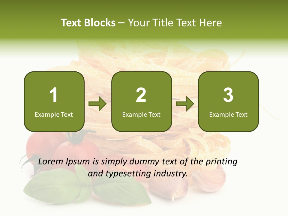 A Pile Of Pasta With Tomatoes And Basil PowerPoint Template