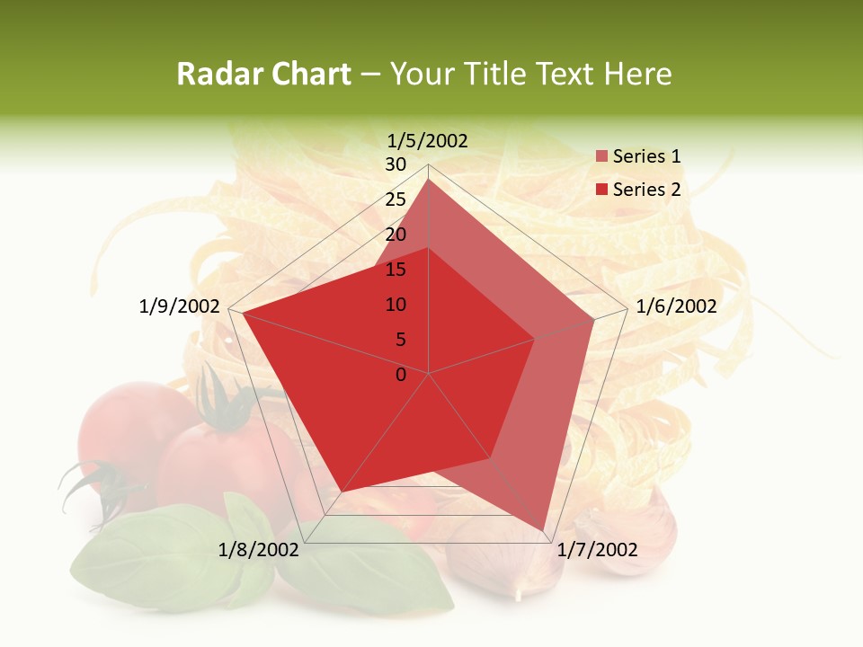 A Pile Of Pasta With Tomatoes And Basil PowerPoint Template