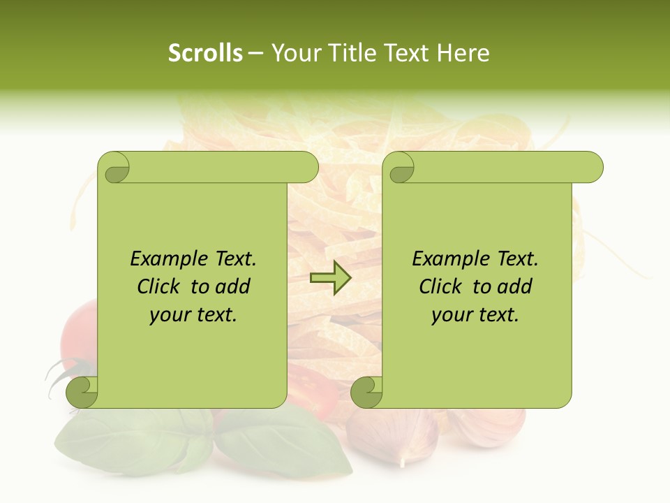 A Pile Of Pasta With Tomatoes And Basil PowerPoint Template