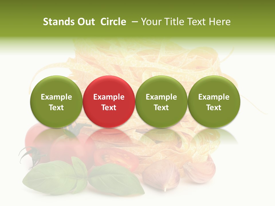 A Pile Of Pasta With Tomatoes And Basil PowerPoint Template