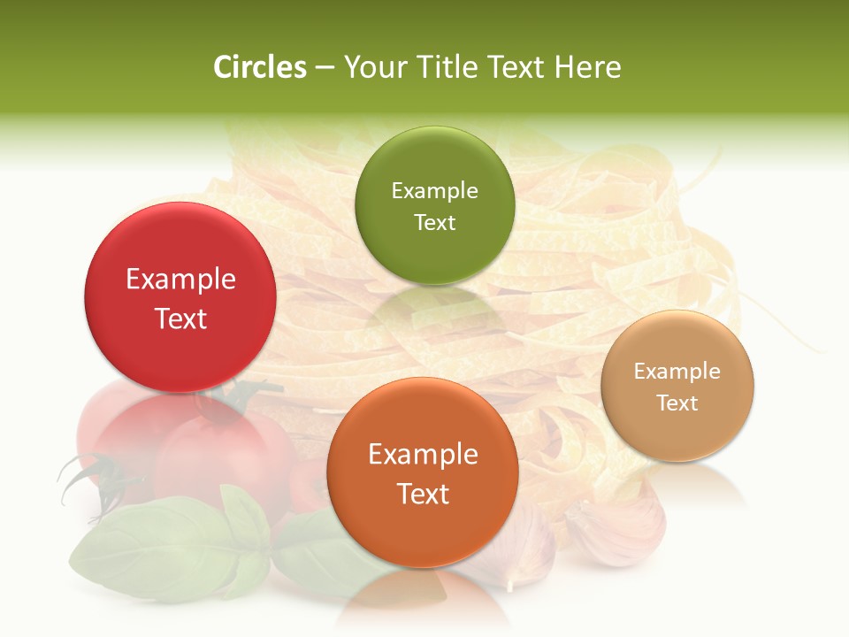 A Pile Of Pasta With Tomatoes And Basil PowerPoint Template