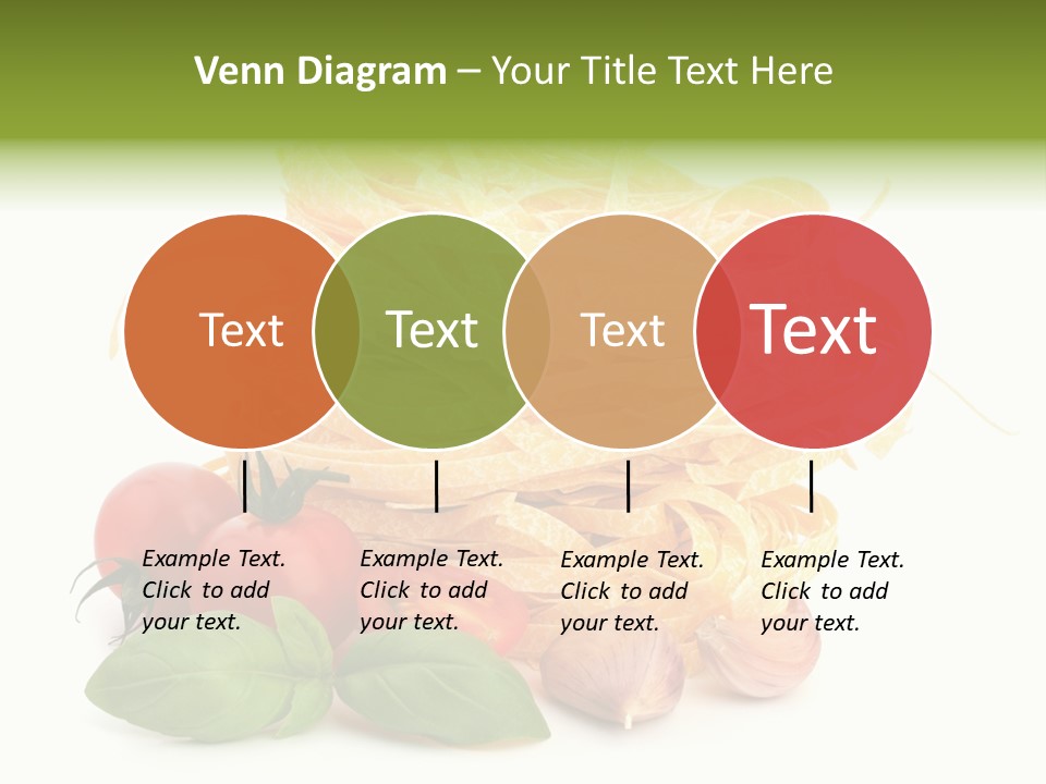 A Pile Of Pasta With Tomatoes And Basil PowerPoint Template
