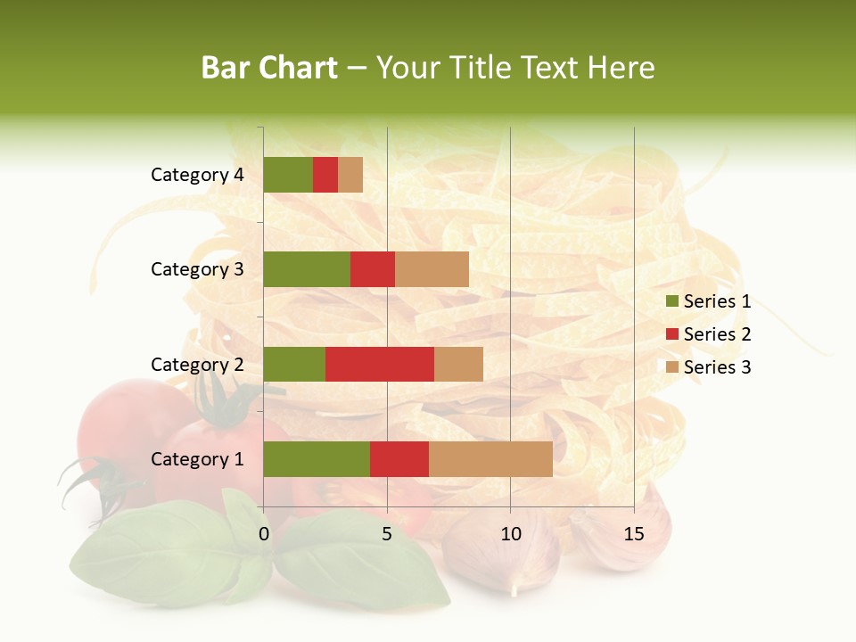 A Pile Of Pasta With Tomatoes And Basil PowerPoint Template