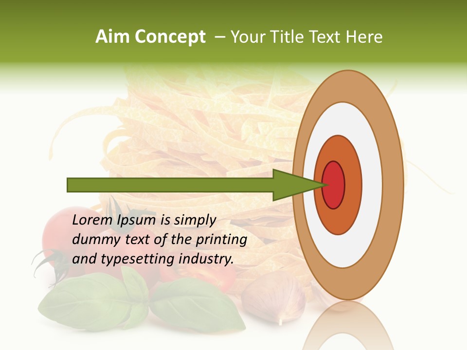 A Pile Of Pasta With Tomatoes And Basil PowerPoint Template