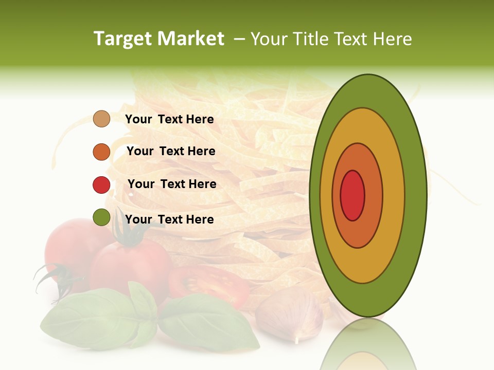 A Pile Of Pasta With Tomatoes And Basil PowerPoint Template