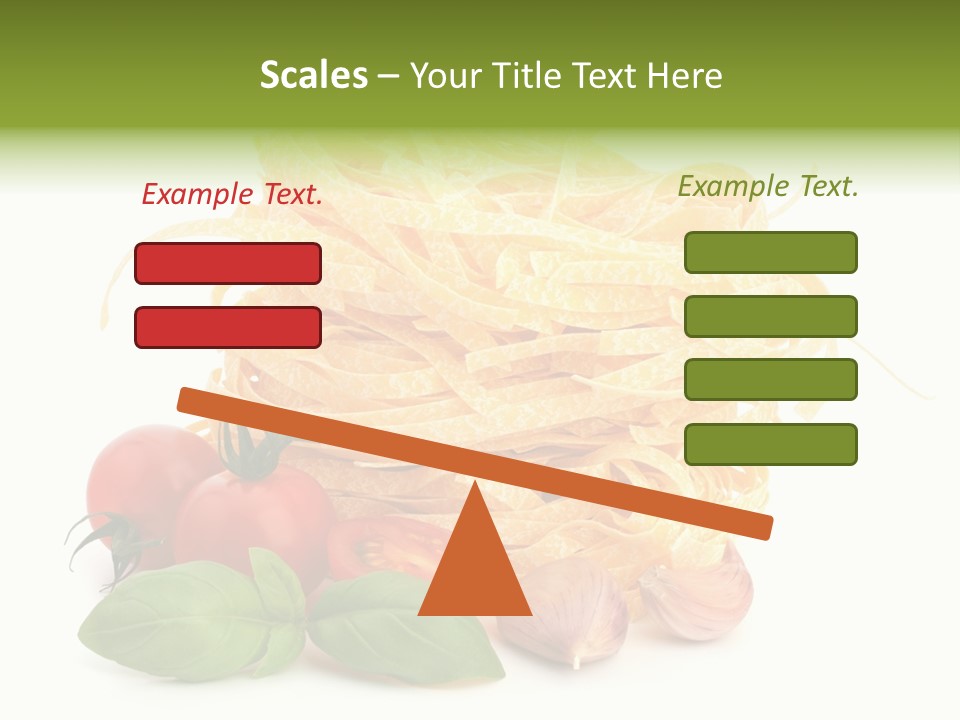 A Pile Of Pasta With Tomatoes And Basil PowerPoint Template