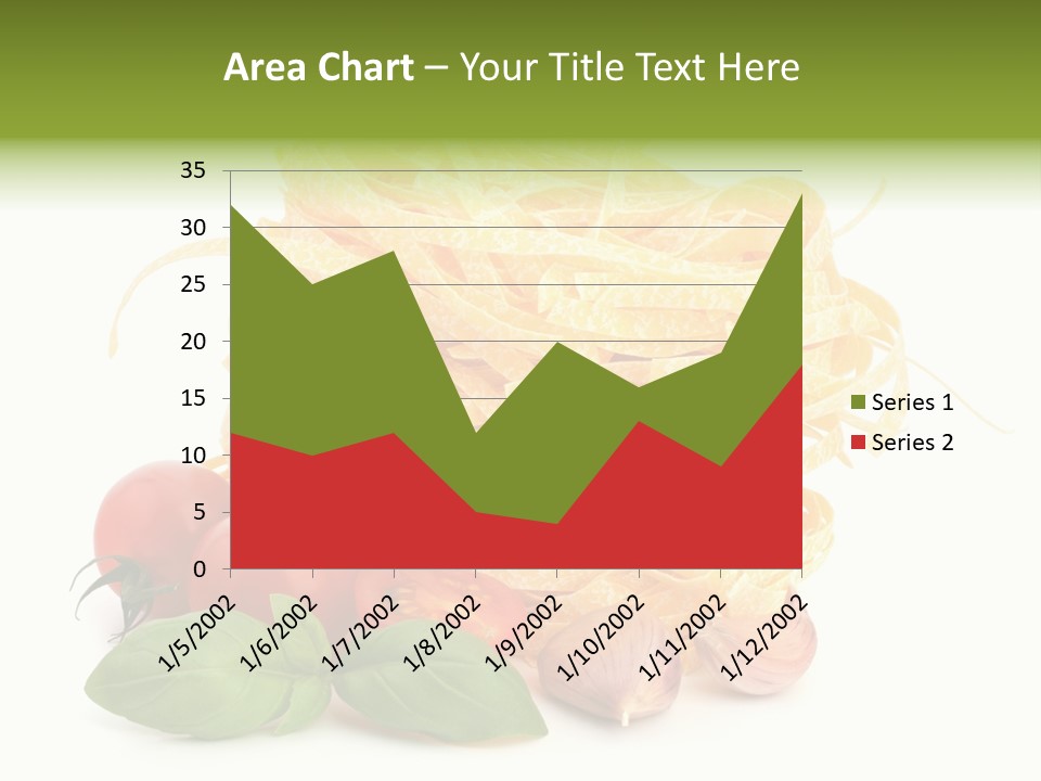 A Pile Of Pasta With Tomatoes And Basil PowerPoint Template