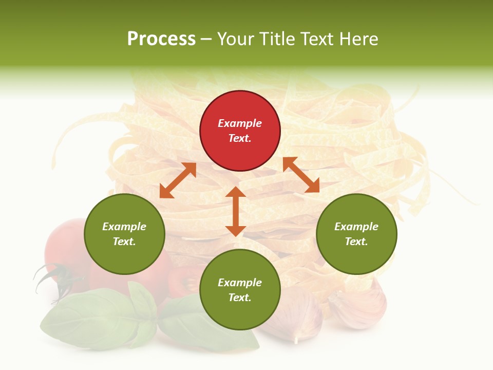 A Pile Of Pasta With Tomatoes And Basil PowerPoint Template