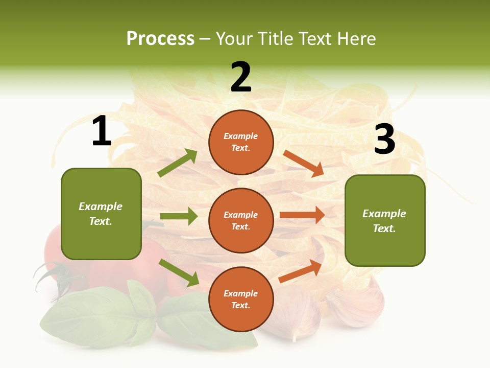 A Pile Of Pasta With Tomatoes And Basil PowerPoint Template