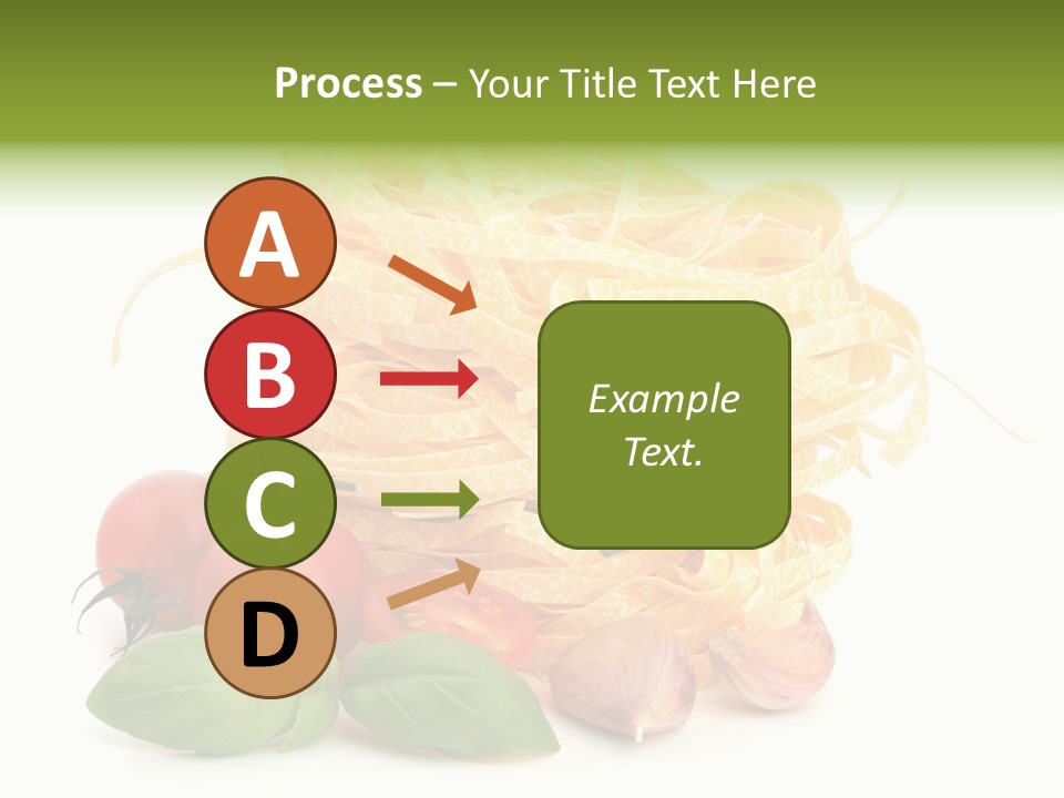 A Pile Of Pasta With Tomatoes And Basil PowerPoint Template