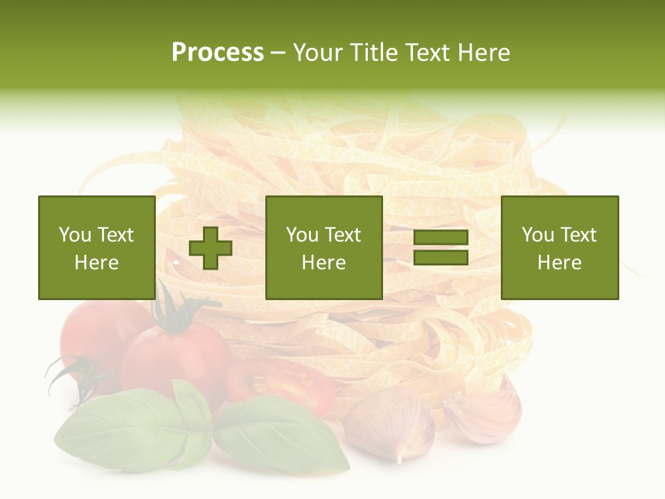A Pile Of Pasta With Tomatoes And Basil PowerPoint Template