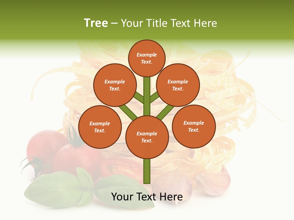 A Pile Of Pasta With Tomatoes And Basil PowerPoint Template