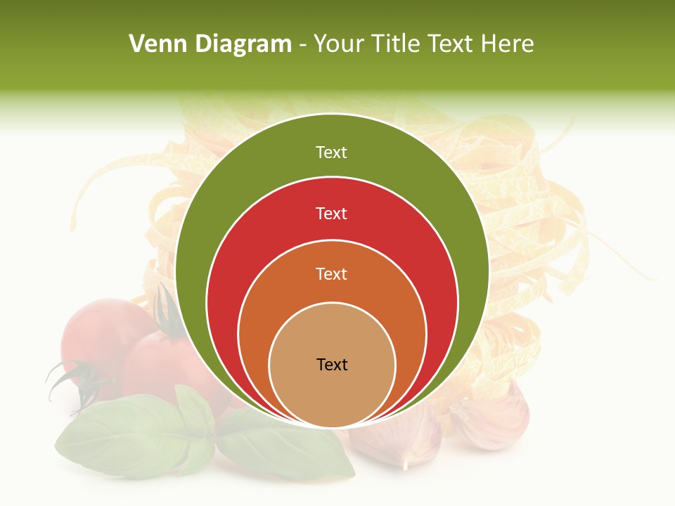 A Pile Of Pasta With Tomatoes And Basil PowerPoint Template