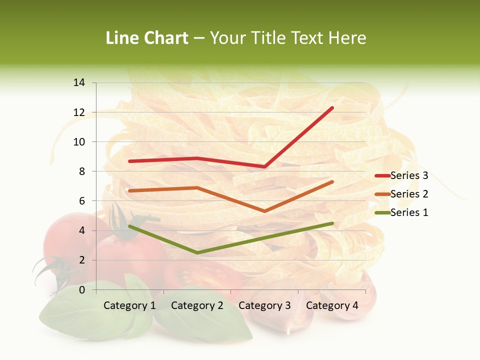 A Pile Of Pasta With Tomatoes And Basil PowerPoint Template
