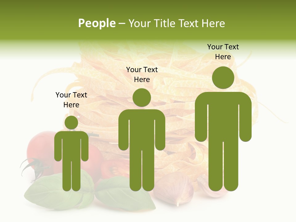 A Pile Of Pasta With Tomatoes And Basil PowerPoint Template