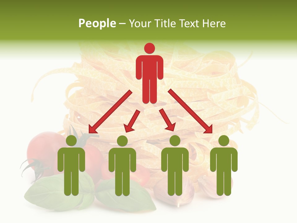 A Pile Of Pasta With Tomatoes And Basil PowerPoint Template