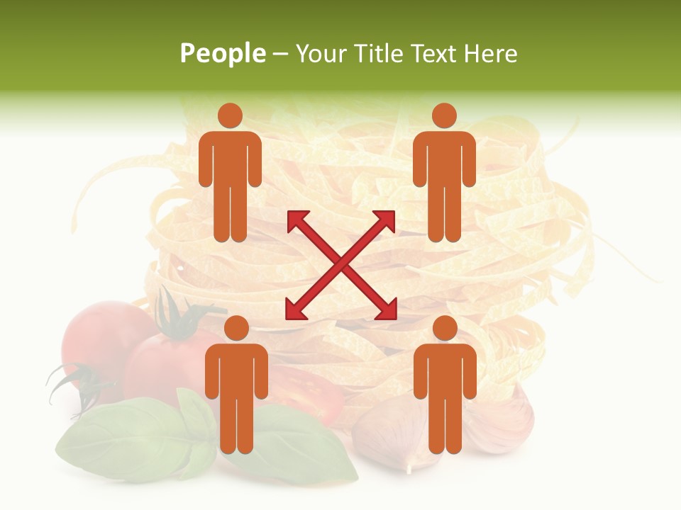A Pile Of Pasta With Tomatoes And Basil PowerPoint Template