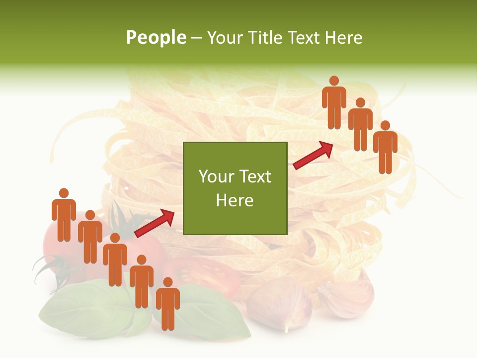 A Pile Of Pasta With Tomatoes And Basil PowerPoint Template
