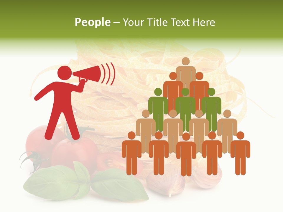 A Pile Of Pasta With Tomatoes And Basil PowerPoint Template