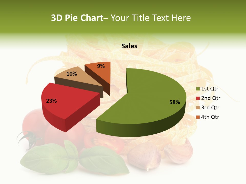 A Pile Of Pasta With Tomatoes And Basil PowerPoint Template