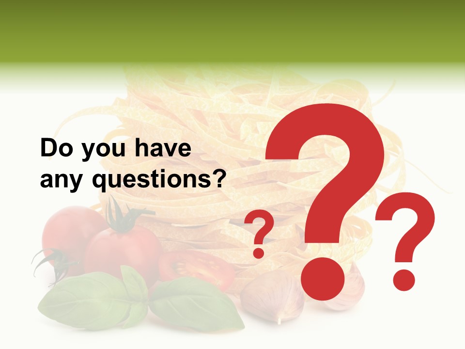 A Pile Of Pasta With Tomatoes And Basil PowerPoint Template