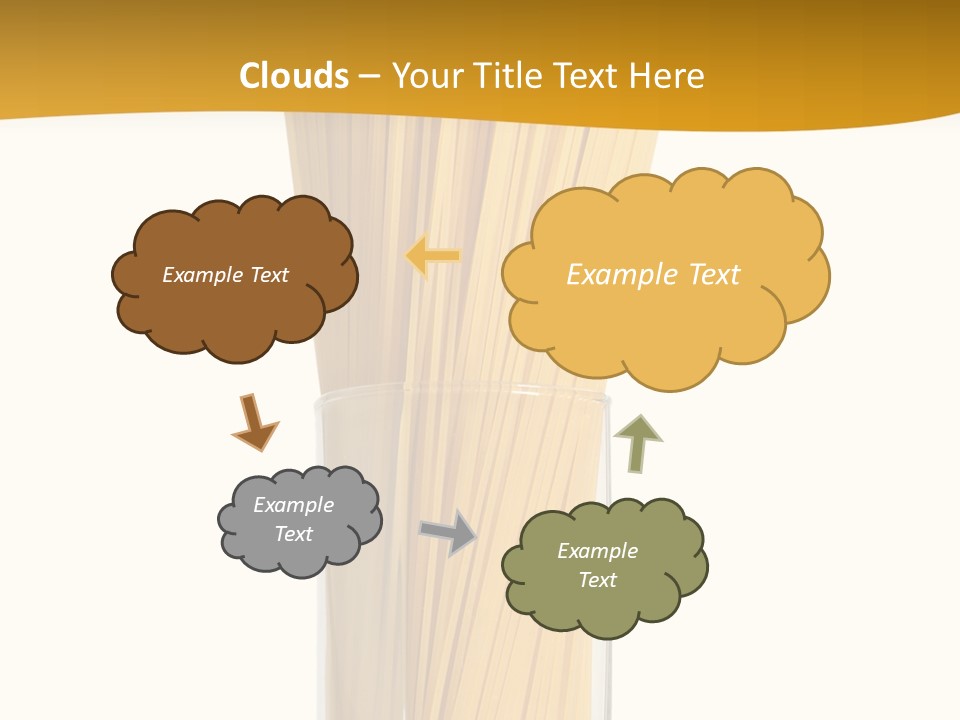 A Glass Filled With Pasta Noodles On Top Of A Table PowerPoint Template