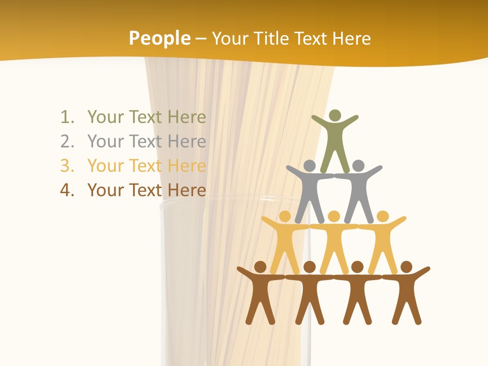 A Glass Filled With Pasta Noodles On Top Of A Table PowerPoint Template