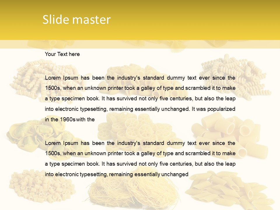 A Bunch Of Different Types Of Pasta On A White Background PowerPoint Template