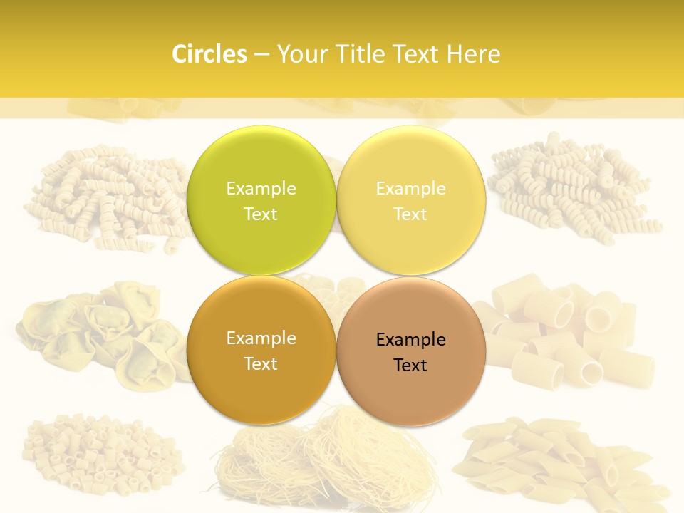 A Bunch Of Different Types Of Pasta On A White Background PowerPoint Template