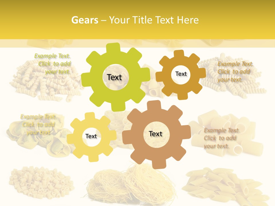 A Bunch Of Different Types Of Pasta On A White Background PowerPoint Template