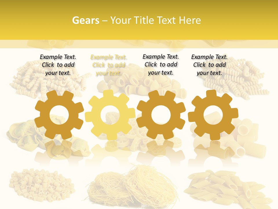 A Bunch Of Different Types Of Pasta On A White Background PowerPoint Template