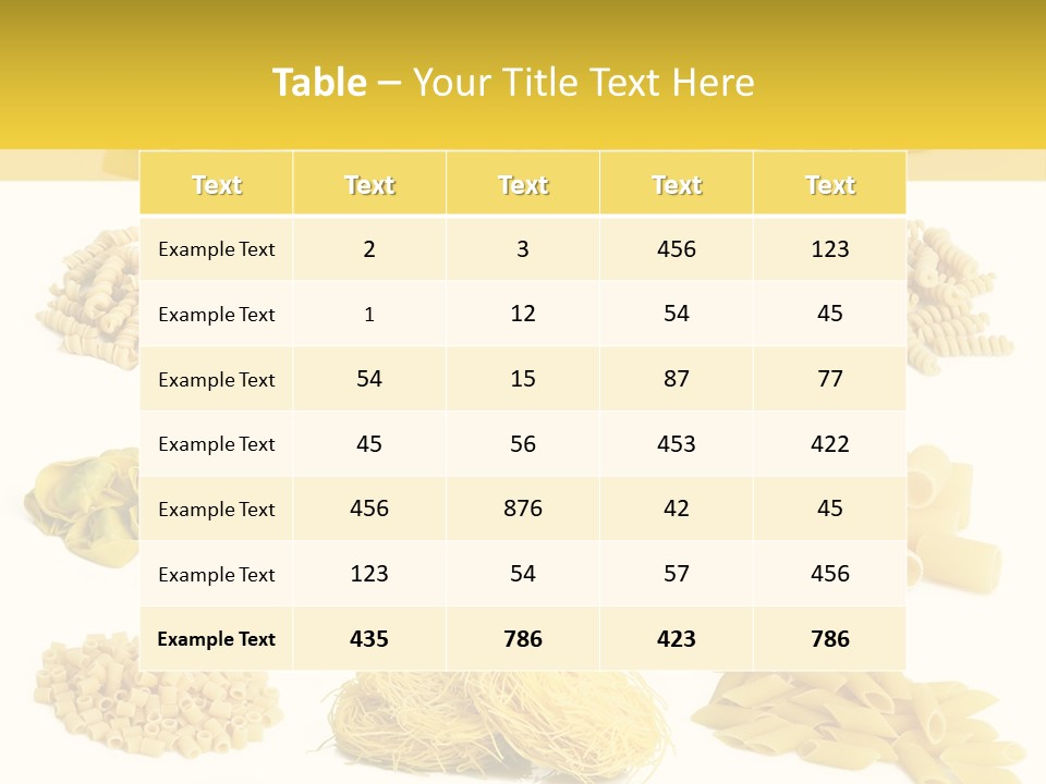 A Bunch Of Different Types Of Pasta On A White Background PowerPoint Template