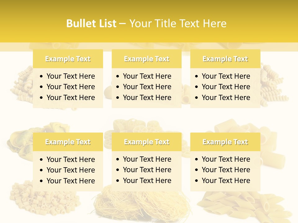 A Bunch Of Different Types Of Pasta On A White Background PowerPoint Template