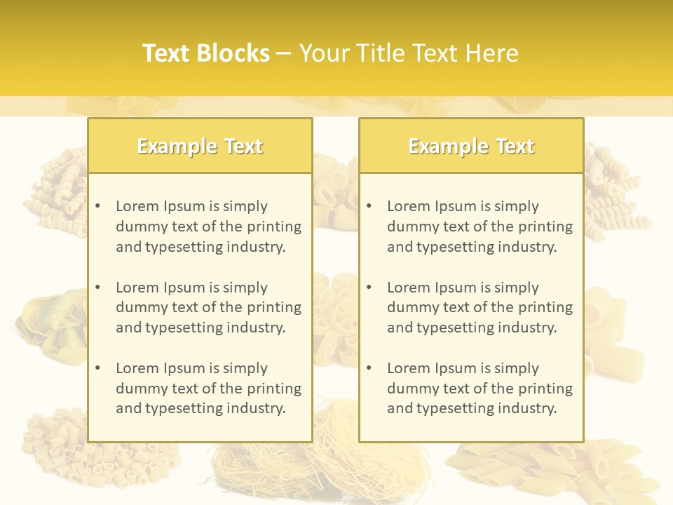 A Bunch Of Different Types Of Pasta On A White Background PowerPoint Template